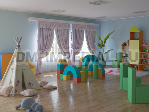 Оснащение детских садов, Мягкие модули, Мягкие игровые модули Замок Феи ММ-ИМ-04.004