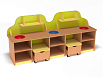 Стол дидактический Машенька двойной (каркас бук с разноцветными фасадами, Вариант 4)