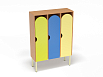Шкаф 3-х секционный на металлокаркасе стандарт (каркас бук с разноцветными фасадами, Вариант 4)