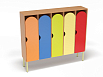Шкаф 5-ти секционный на металлокаркасе стандарт (каркас бук с разноцветными фасадами, Вариант 3)