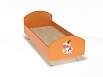 Кровать ЛДСП на металлических ножках с рисунком (разноцветный (ая), оранжевый, 1200*600)