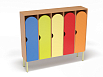 Шкаф 5-ти секционный на металлокаркасе стандарт (каркас бук с разноцветными фасадами, Вариант 4)
