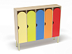 Шкаф 5-ти секционный на металлокаркасе стандарт (каркас дуб с разноцветными фасадами, Вариант 6)