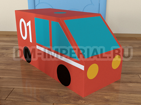 Оснащение детских садов, Мягкие модули, Контурная игрушка Пожарная машина ММ-КИ-040