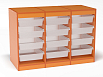 Стеллаж для хранения трехсекционный, высота 750 (разноцветный (ая), малые контейнеры, Вариант 4)