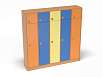 Шкаф 5-ти секционный с антресолью на цоколе (каркас бук с разноцветными фасадами, Вариант 3)