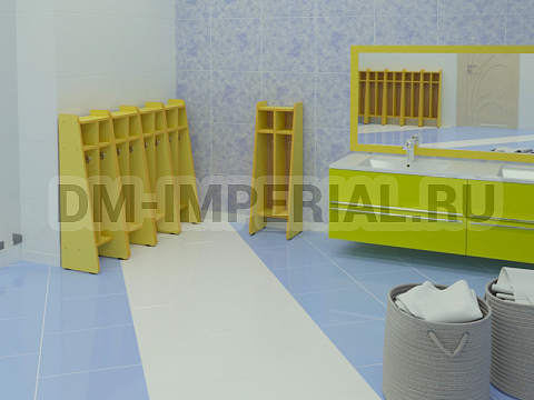 Оснащение детских садов, Шкафы, Шкаф для полотенец напольный 2-х секционный ШП-002-2