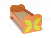 Кровать ЛДСП Бабочка с рисунком (разноцветный (ая), оранжевый, 1400*600)