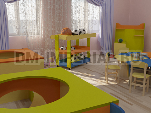 Оснащение детских садов, Детские уголки, Тележка для спортинвентаря ИМ-063