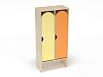 Шкаф для одежды 2-х секционный стандарт (каркас дуб с разноцветными фасадами, Вариант 6)