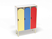 Шкаф 3-х секционный на металлокаркасе стандарт (скандинавия с разноцветными фасадами, Вариант 13)