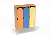 Шкаф 3-х секционный на металлокаркасе стандарт (каркас бук с разноцветными фасадами, Вариант 2)