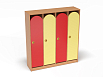 Шкаф 4-х секционный на цоколе (каркас бук с разноцветными фасадами, Вариант 3)