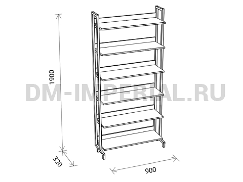 Оснащение школ, Мебель для библиотек, Стеллаж библиотечный односторонний ШМ-МБ-005
