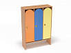 Шкаф для одежды 3-х секционный (каркас бук с разноцветными фасадами, Вариант 2)