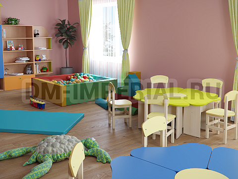 Оснащение детских садов, Мягкие модули, Сухой бассейн Квадратный ММ-СБ-034