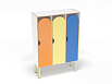 Шкаф 3-х секционный на металлокаркасе стандарт (скандинавия с разноцветными фасадами, Вариант 15)