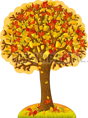 Информационные стенды, Оформление стендов для сада, "Осень", резной стенд-дерево ДС-1594