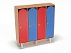 Шкаф 4-х секционный на металлических ножках (каркас бук с разноцветными фасадами, Вариант 2)