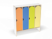 Шкаф для одежды 4-х секционный стандарт (скандинавия с разноцветными фасадами, Вариант 14)