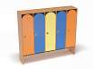Шкаф для одежды 5-ти секционный (каркас бук с разноцветными фасадами, Вариант 4)