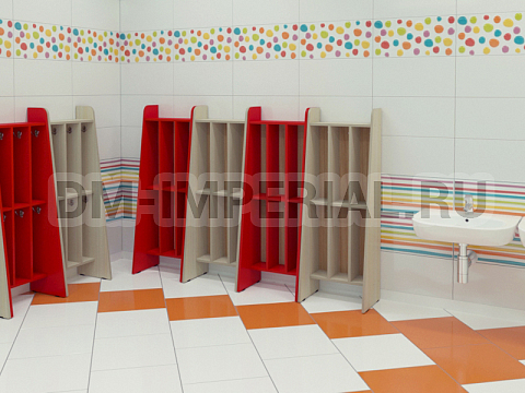 Оснащение детских садов, Шкафы, Шкаф для полотенец 2-х ярусный 3-х секционный ШП-005-3