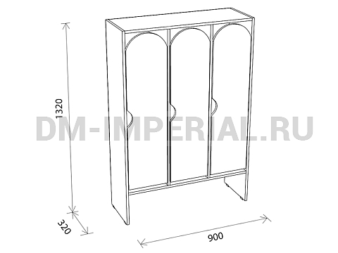Оснащение детских садов, Шкафы, Шкаф для одежды 3-х секционный стандарт ШР-001-С-3