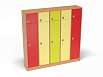 Шкаф 5-ти секционный с антресолью на цоколе (каркас бук с разноцветными фасадами, Вариант 4)
