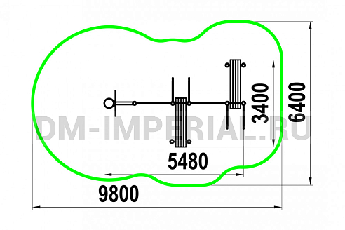 Уличное оборудование, Спортивное оборудование, Баскетбольная стойка, турник, шведская стенка, брусья, две лавки W-06-008 W-06-008