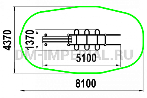 Уличное оборудование, Спортивное оборудование, Рукоход с брусьями и лавкой для преса W-01-006 W-01-006