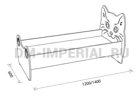 Оснащение детских садов, Кровати, Кровать ЛДСП Котенок с рисунком КР-004.01-Р