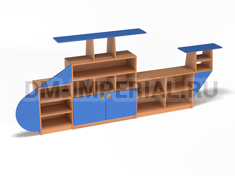 Оснащение детских садов, Шкафы, Стеллаж Вертолет ШС-003