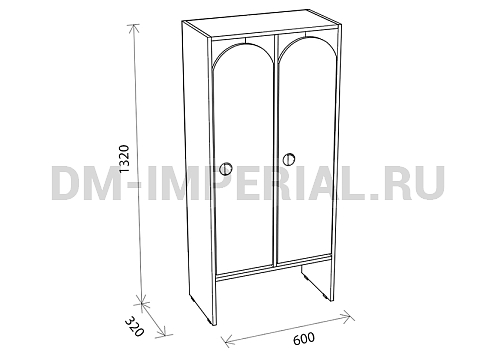 Оснащение детских садов, Шкафы, Шкаф для одежды 2-х секционный ШР-001-2