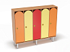 Шкаф 5-ти секционный на металлических ножках (каркас бук с разноцветными фасадами, Вариант 4)