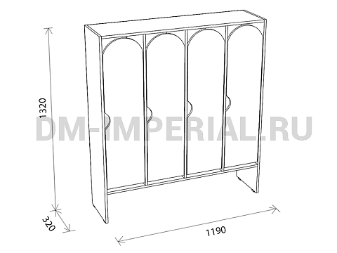 Оснащение детских садов, Шкафы, Шкаф для одежды 4-х секционный стандарт ШР-001-С-4