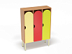 Шкаф 3-х секционный на металлокаркасе стандарт (каркас бук с разноцветными фасадами, Вариант 3)