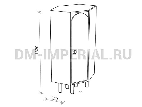 Оснащение детских садов, Шкафы, Шкаф 1-но секционный на металлических ножках угловой ШР-003-У