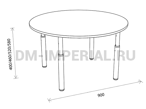 Оснащение детских садов, Столы, Стол круглый на регулируемых ножках СТ-010