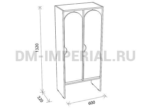 Оснащение детских садов, Шкафы, Шкаф для одежды 2-х секционный стандарт ШР-001-С-2