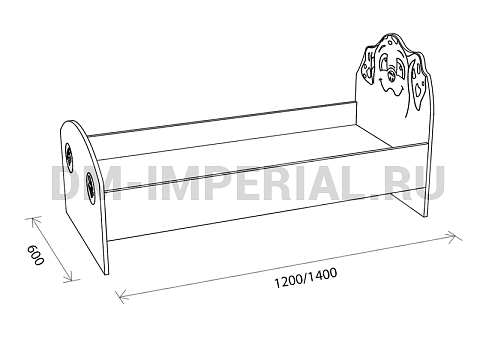 Оснащение детских садов, Кровати, Кровать ЛДСП Далматинец с рисунком КР-006.00-Р