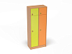 Шкаф 2-х секционный с антресолью на цоколе (каркас бук с разноцветными фасадами, Вариант 2)