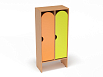Шкаф для одежды 2-х секционный стандарт (каркас бук с разноцветными фасадами, Вариант 3)
