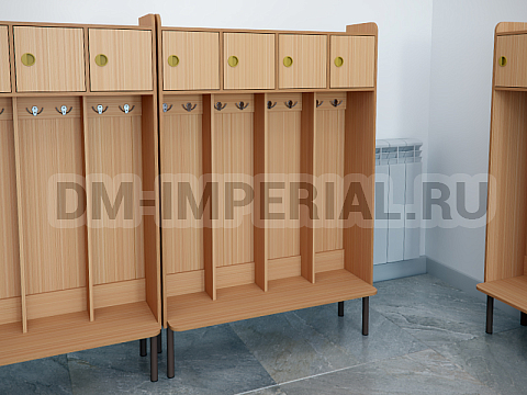 Оснащение школ, Мебель для гардеробов, Шкаф для раздевалки 4 места ШМ-МР-001-4