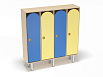 Шкаф 4-х секционный на металлических ножках (каркас дуб с разноцветными фасадами, Вариант 7)