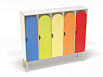 Шкаф 5-ти секционный на металлокаркасе стандарт (скандинавия с разноцветными фасадами, Вариант 15)