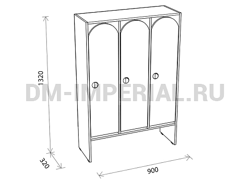 Оснащение детских садов, Шкафы, Шкаф для одежды 3-х секционный ШР-001-3
