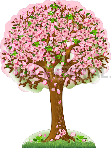 Информационные стенды, Оформление стендов для сада, "Весна", резной стенд-дерево ДС-1591
