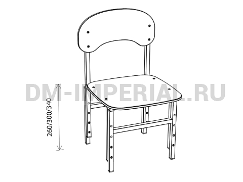 Оснащение детских садов, Стулья, Стул Мишутка регулируемый на металлокаркасе, краска/краска С-021.02