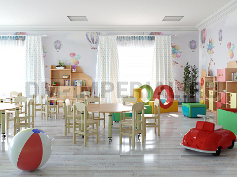 Оснащение детских садов, Столы, Стол Цветочек на регулируемых ножках и колесах СТ-021-К