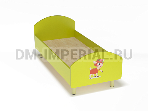 Оснащение детских садов, Кровати, Кровать ЛДСП на металлических ножках с рисунком КР-002-Р